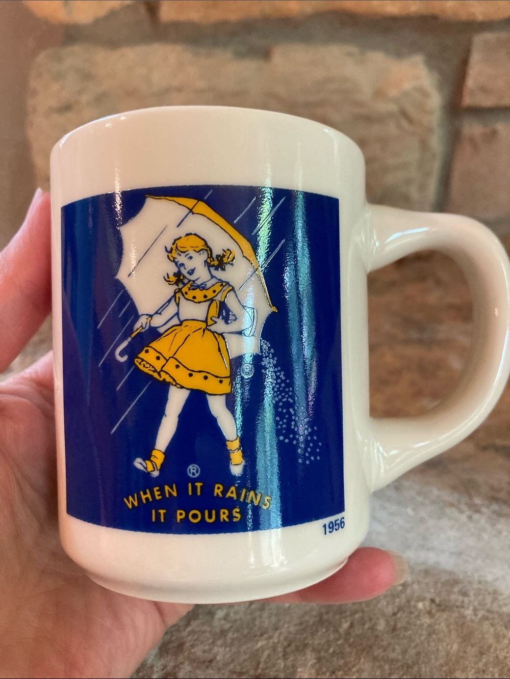 Vintage When It Rains It Pours Morton Salt Coffee Mug - Picture 4 of 5